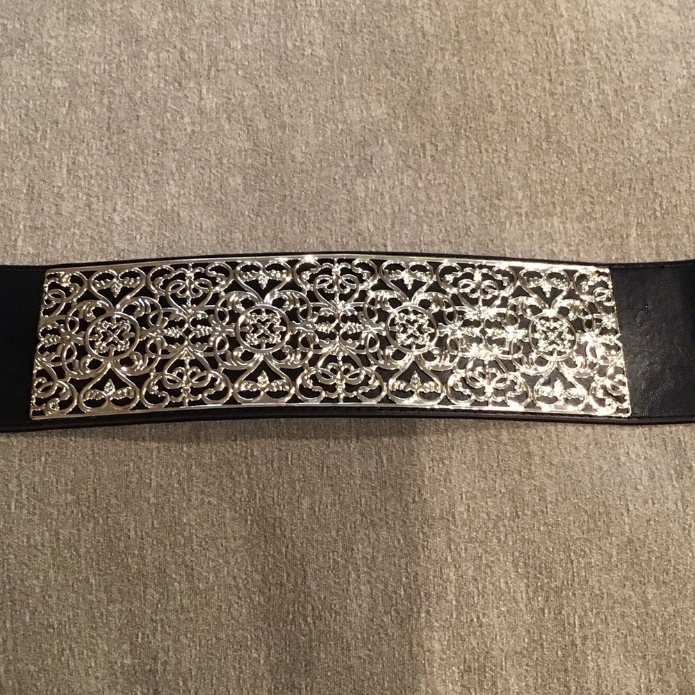 Elegant Bebe Black and Gold Women's Belt
